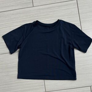 Girls Athletic All In motion Classic Navy Crop Tee Size 8